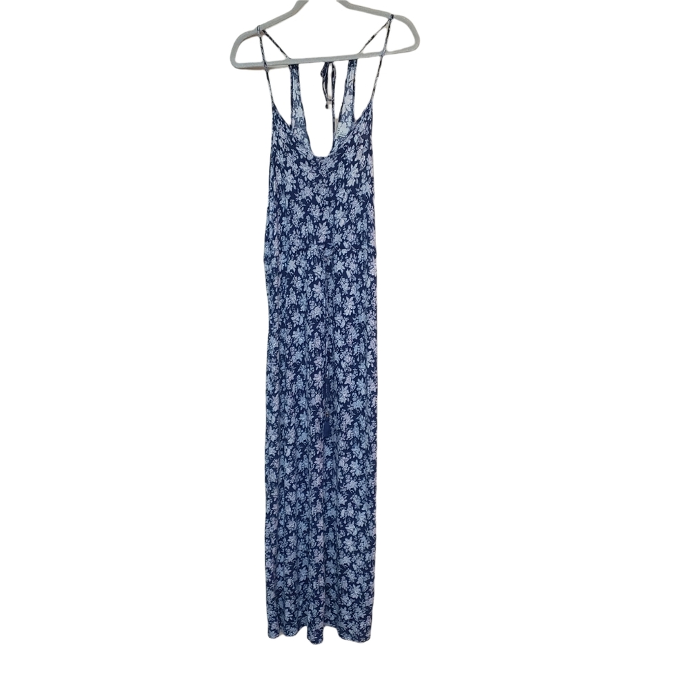XXI Large Floral Blue & White Sleeveless Maxi Dress